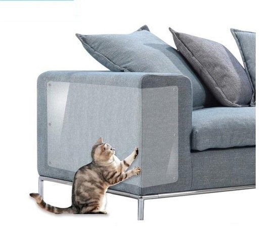Foto: Bank beschermer tegen krabschade van katten en honden 45 30cm anti krab nagels en bijt bescherming meubilair voorkomt bijtschade en krabben aan meubels en interieur transparant protector 2 stuks