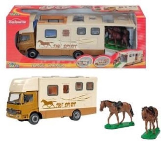 SMOBY DICKIE majorette Paardentransport vrachtwagen + twee paarden schaal  1:24 | bol.com