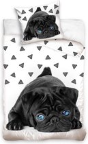 Mopshond Pug Dekbedovertrek 140x200 Katoen