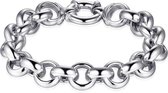 Jewels Inc. - Jasseron Armband met Veeroog Sluiting - 12.5mm Breed - Lengte 21cm - Gerhodineerd Zilver 925