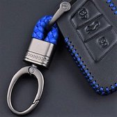 Lederen Auto / Fiets Sleutelhanger - Compact - Blauw