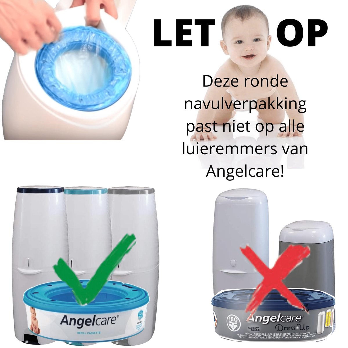 Angelcare Recharge Cassette Diaper Bucket - Cartouche de recharge