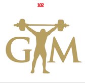 Gouden XL GYM muursticker - Sportschool stikker - Sportieve kinderkamer sticker - 58 x 80 cm - Nr102