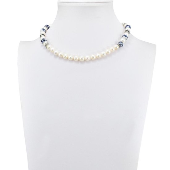 Proud Pearls® parelketting met Delfts blauw | bol.com