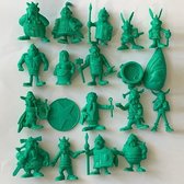 Romeinen en Galliërs - 18 ’mini figuurtjes +/- 4 cm taartdecoratie - taarttoppers - Groen