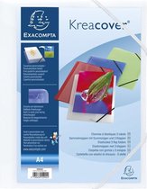 25x Elastomap 3 kleppen polypropyleen Ondoorschijnend Krea Cover - A4, Wit