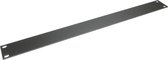 R1275/1Uk Penn Elcom frontplaat, aluminium, plat, 1 HE, zwart