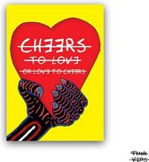 CHEERS TO LOVE (single) ansichtkaarten | 1 / 3 / 5 / 10 stuks | 10.5x14.8cm | van kunstenaar Frank Willems