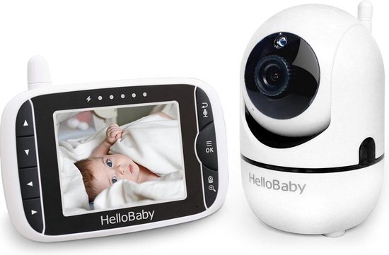 HelloBaby HB65 Babyfoon met camera - Op afstand beweegbaar - Nachtzicht - Terugspreekfunctie - Temperatuurcontrole - Slaapliedjes