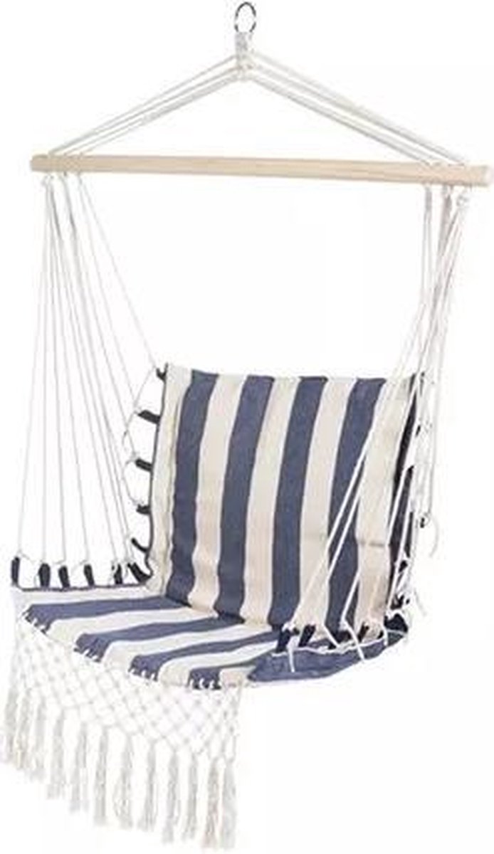 Lifa hangstoel van stof met vulling - Wit/blauw | bol.com
