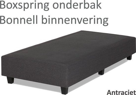 Boxspringonderbak Bonnell binnenvering, 90 x 200, Antraciet | Losse boxspring | Boxspring bedbodem | Boxspring onderstel | Bonnellboxspring | Springbox | Boxspring zonder matras