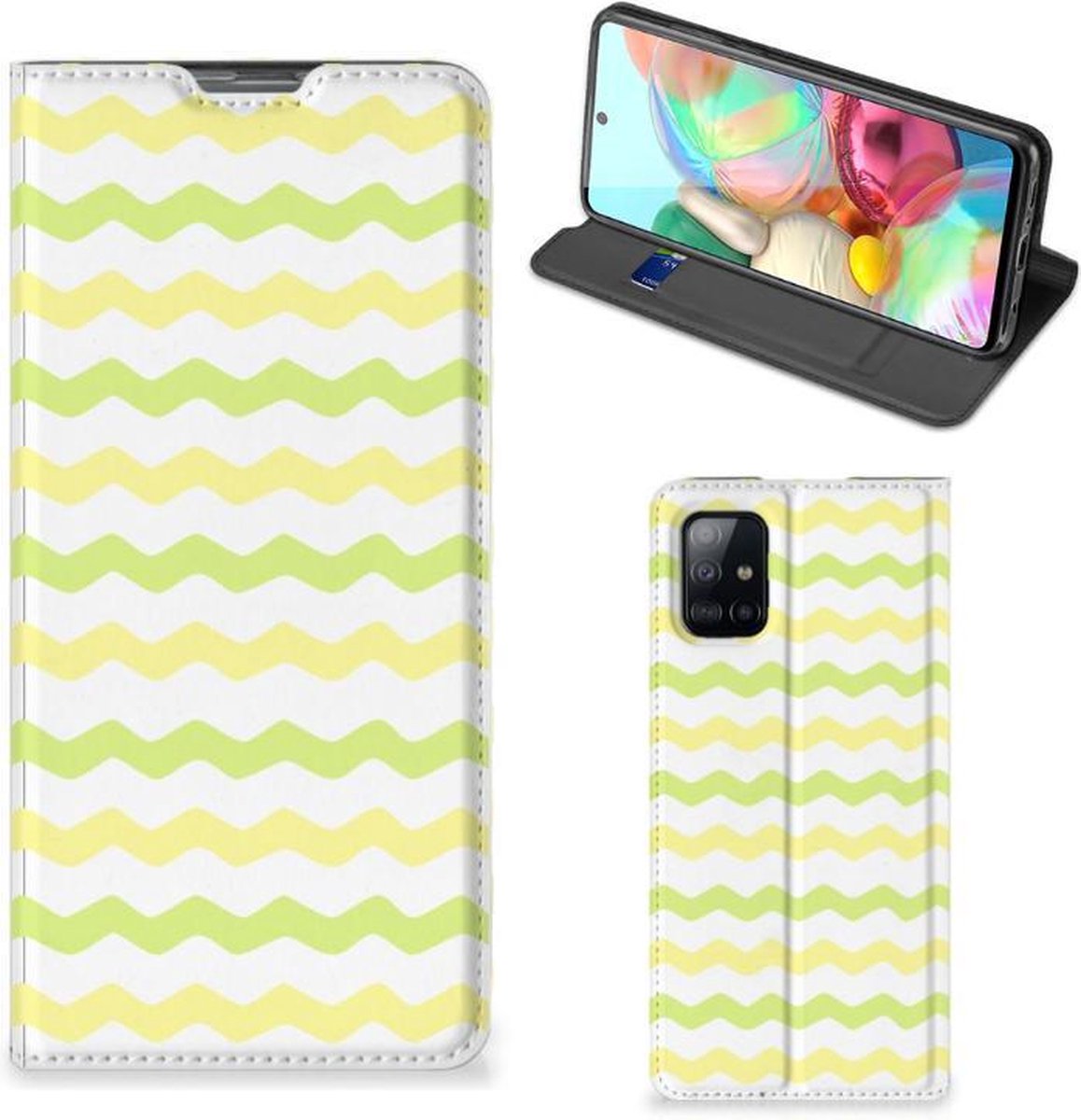 Samsung Galaxy A71 Hoesje met Magneet Waves Yellow