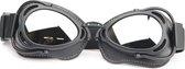 CRG Radical Motorbril - Mat Zwart Retro Motorbril - Motorbril voor Heren - Zilver Reflectie Glas