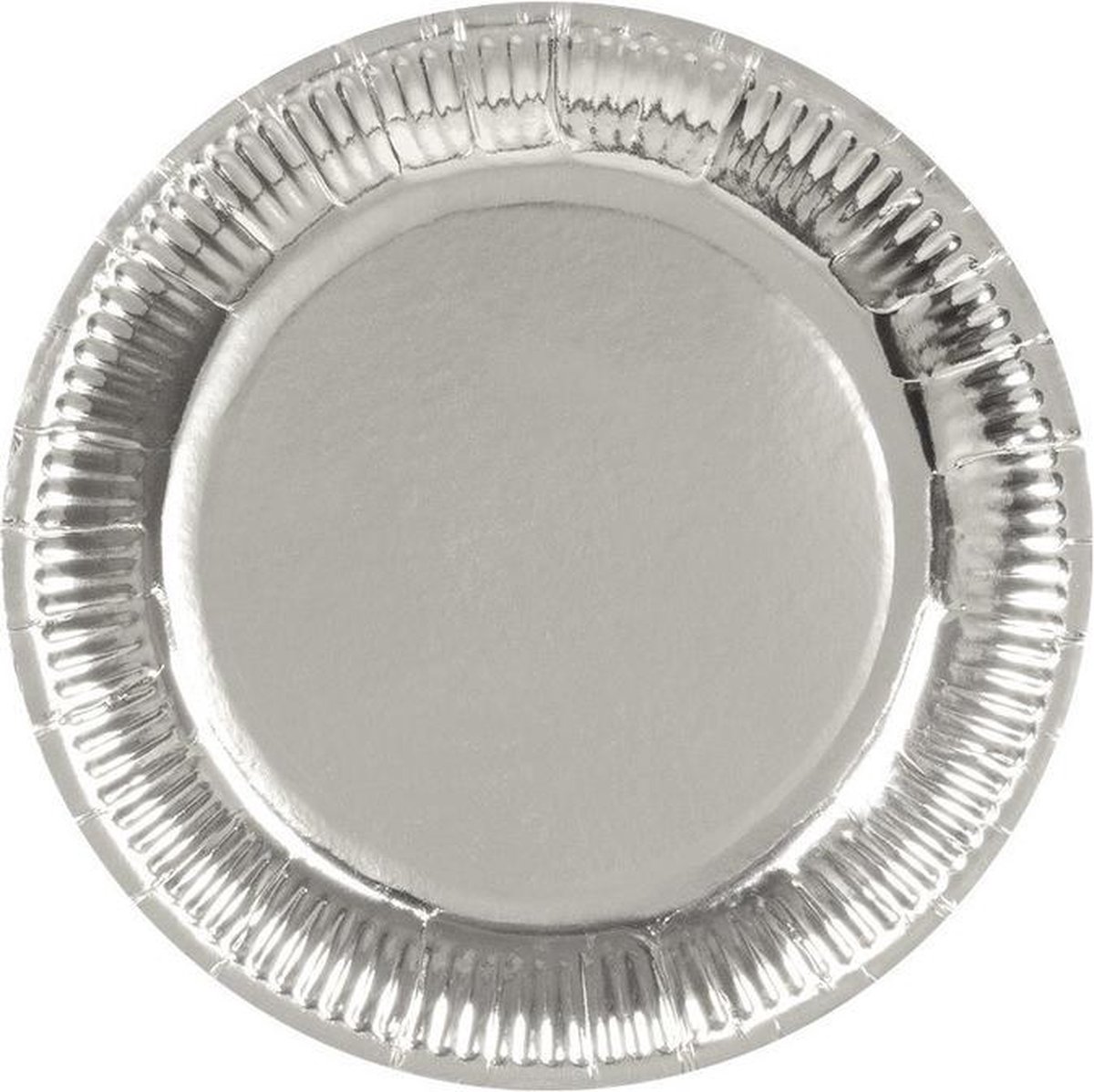 18x Assiettes de fête en argent en carton 23 cm - Assiettes