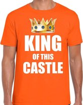 Koningsdag t-shirt King of this castle oranje voor heren - Woningsdag - thuisblijvers / Kingsday thuis vieren M