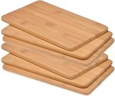 Set van 6x houten bamboe serveer planken / snijplanken / broodplanken 22 cm - snijplanken / serveerplanken