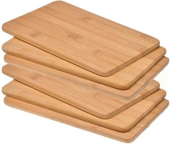 verdamping Peer Emotie Set van 6x houten bamboe serveer planken / snijplanken / broodplanken 22 x  14 cm -... | bol.com