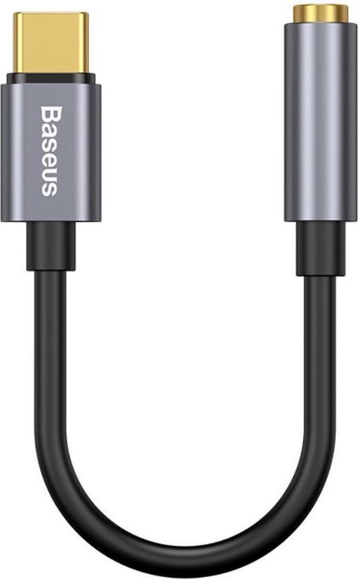 Baseus USB-C to 3.5mm headphone Jack Donker Grijs