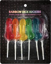 Kheper Games Rainbow Dick Suckers - Lolly - Verschillende smaken - 6 stuks - 7cm