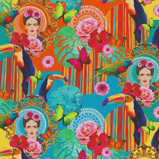 Tissu d'art Frida Kahlo - tissu imprimé numérique coloré au mètre - peintre  mexicaine... | bol