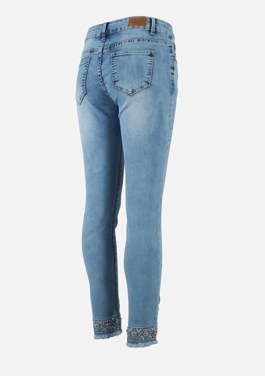 LOLALIZA Skinny jeans borduursel aan broekspijp - Licht Blauw - Maat 34 |  bol.com