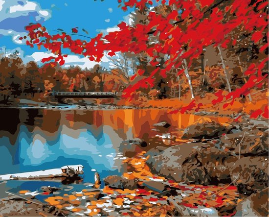 Schilderen op Nummer – Natuur Herfst - 40x50cm – Schilderen op Nummer