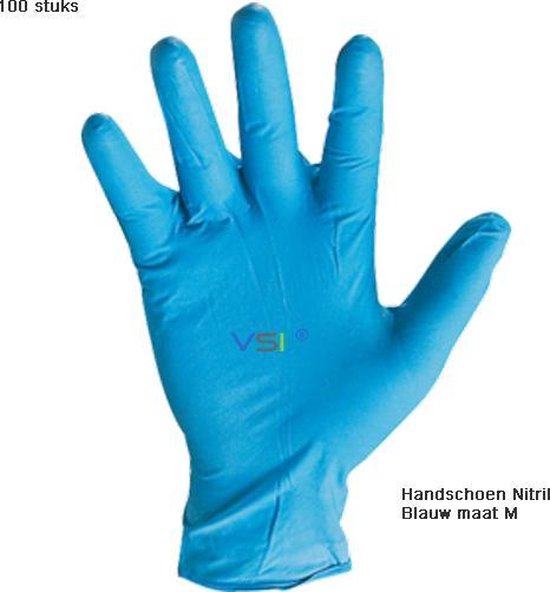 Handschoen Wegwerp Nitril Blauw 100 Stuks Maat M