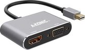 A-Konic 2-in-1 Mini DisplayPort naar HDMI- en VGA-Adapter - 0,25 m - Grijs