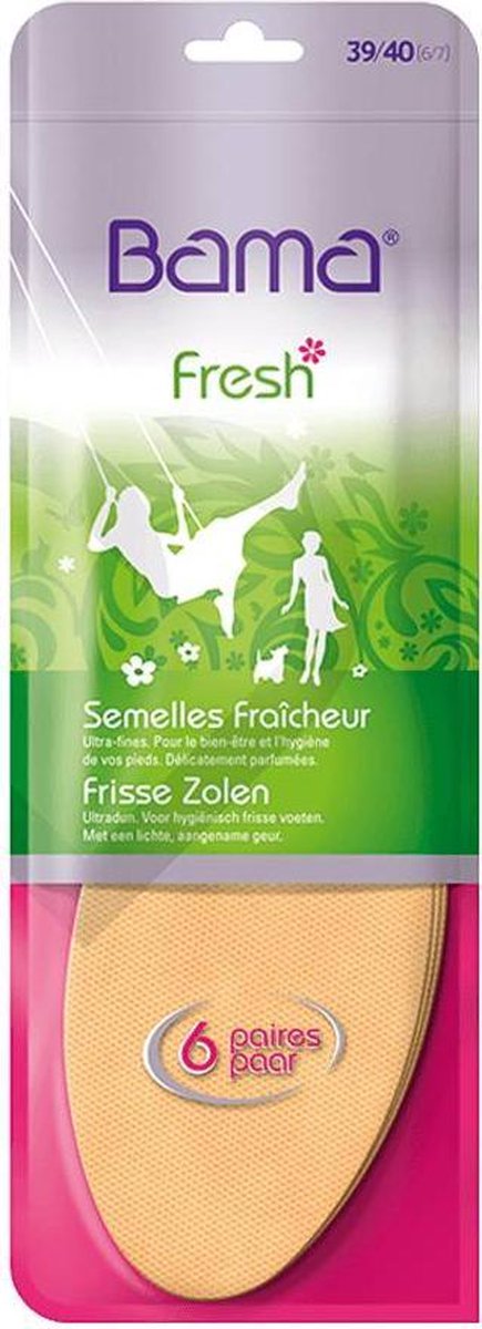 Bama Inlegzolen Fresh Ins Dames Naturel/lichtgroen Maat 41/42