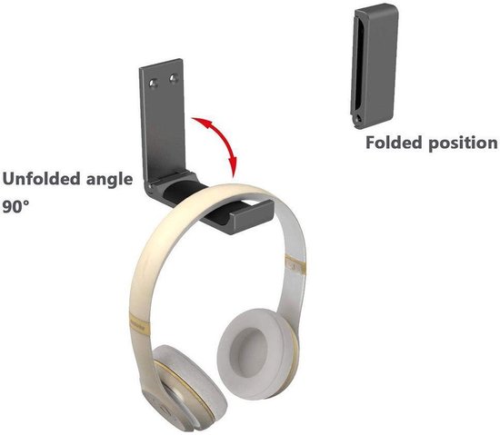 Bureau Bekerhouder en Hoofdtelefoon Standaard met 360° Roterende Bracket - Onder de