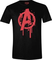 Marvel's Avengers - A Splash Logo Heren T-Shirt - Zwart - XL