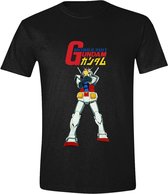 Gundam - Mobile Suit & Logo Heren T-Shirt - Zwart - L