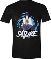 Naruto - Sasuke Heren T-Shirt - Zwart - XXL