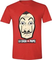 La Casa De Papel - Mask and Logo Heren T-Shirt - Rood - M