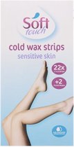 2 Soft touch koude wax strips - 22 strips - 2 doekjes - Speciaal voor gevoelige huid + GRATIS Rheme Liniaal