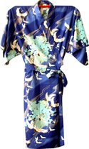TA-HWA - Japanse Kimono - Dames Yukata - Kobalt Blauw - Met Kraanvogels - One Size
