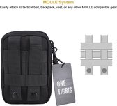 Tactical Mini MOLLE EDC-etui Klein etui voor 5,5-inch smartphone Airsoft, paintball - riemtasje - telefoon/sleutels/etc.