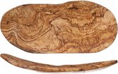 Cosy en Trendy Fruitschaal Plat 33-38cm X 16-24cm - Olijfhout En Yourkitchen E-kookboek - Heerlijke Smulrecepten