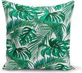 Sierkussen groene palm bladeren Kussens woonkamer - Binnen of Buiten decoratie sierkussens -43x43 cm