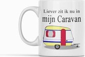 Passie voor Stickers Witte koffie mok / beker: Liever zit ik nu in mijn caravan