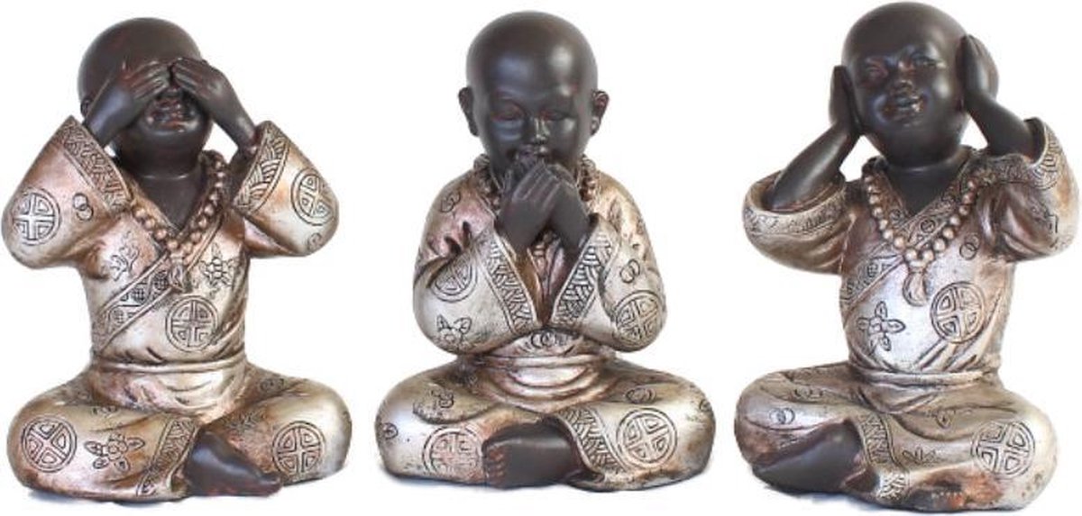 bol.com | Horen zien zwijgen beeldjes Boeddha – 15 cm hoog | GerichteKeuze