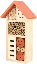 insectenhotel -insectenhuisje -insecten - huisje -hotel - rood - 26 cm