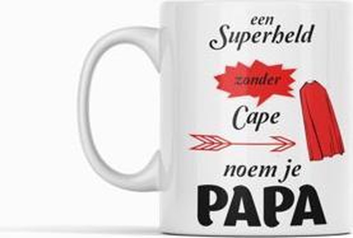 Passie voor Stickers Witte koffie mok / beker: Superheld zonder cape