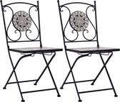 Bistrostoelen mozaïek 2 st grijs