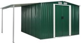 Tuinschuur met schuifdeuren 386x259x178 cm staal groen