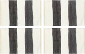 Placemats 4 st chindi gestreept 30x45 cm antraciet en wit
