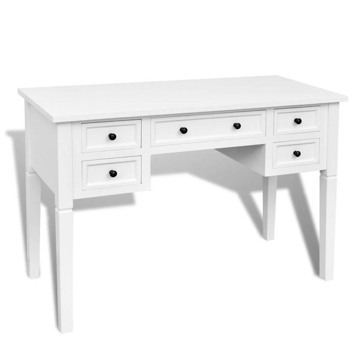 Schrijftafel met 5 lades wit