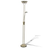 Led-vloerlamp - Staal met messing - Goudkleurig - 180 x 25 cm (H x ø) - Dubbele dimmerschakelaars
