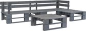 4-delige Loungeset pallet FSC hout grijs