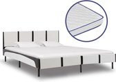 Bed met traagschuim matras kunstleer 160x200 cm